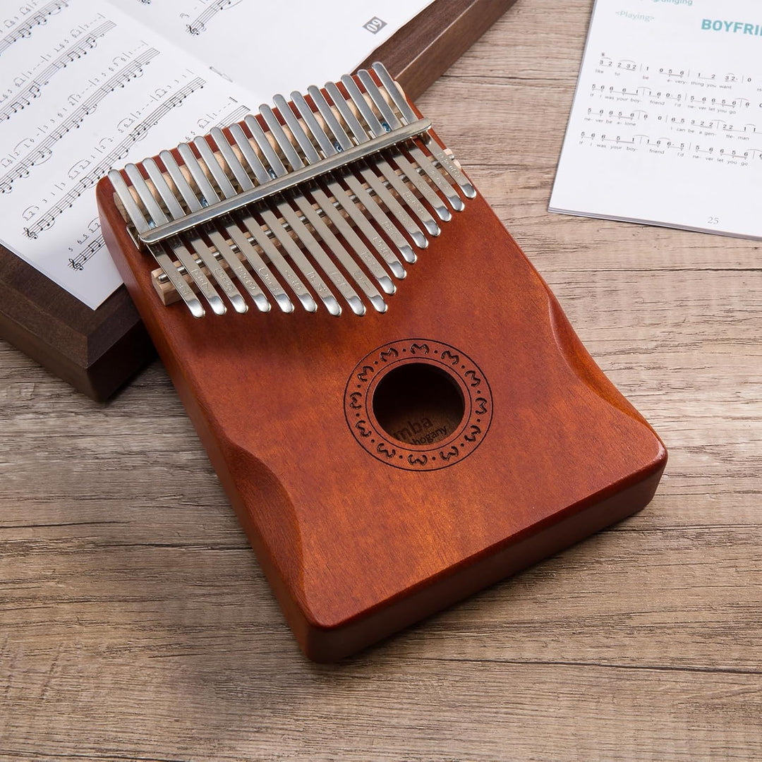 Kalimba Daumenklavier 17 Tasten, Fingerpiano Mbira Tragbare Musikinstrumente für Erwachsene Anfänger