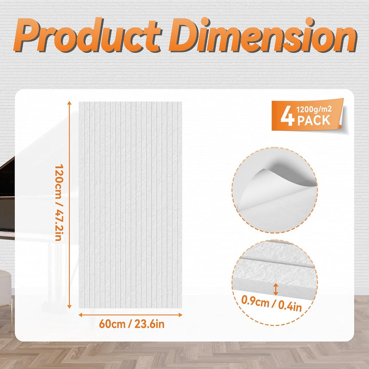 LZQ Akustikpaneel Akustikplatten Selbstklebend 120x60cm Wandpaneel Schalldämmung Akustik Wandverklei