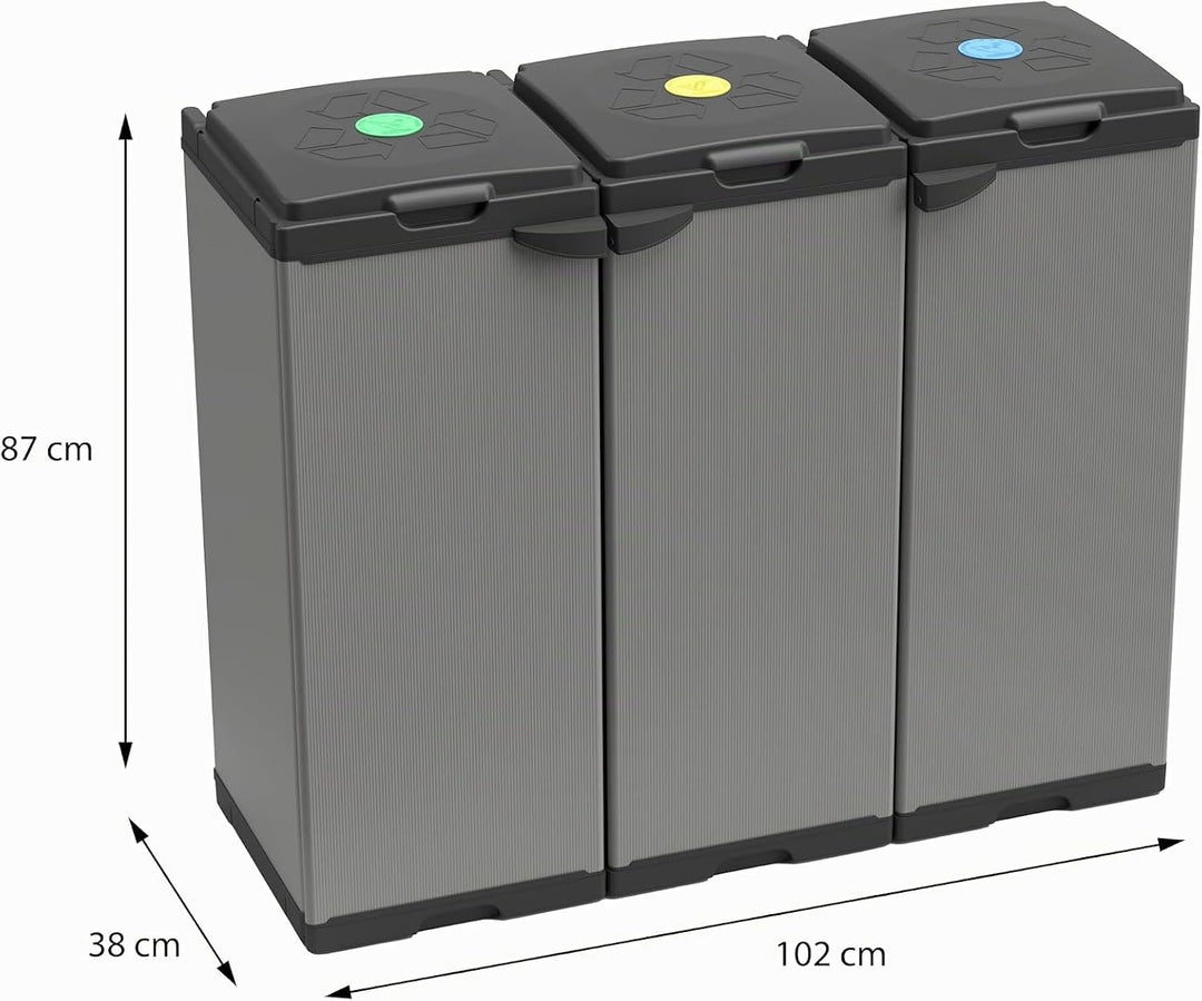 Adventa: Schrank Tris für Mülltrennung aus Kunststoff, einfach zu montieren, modulares System, geeig