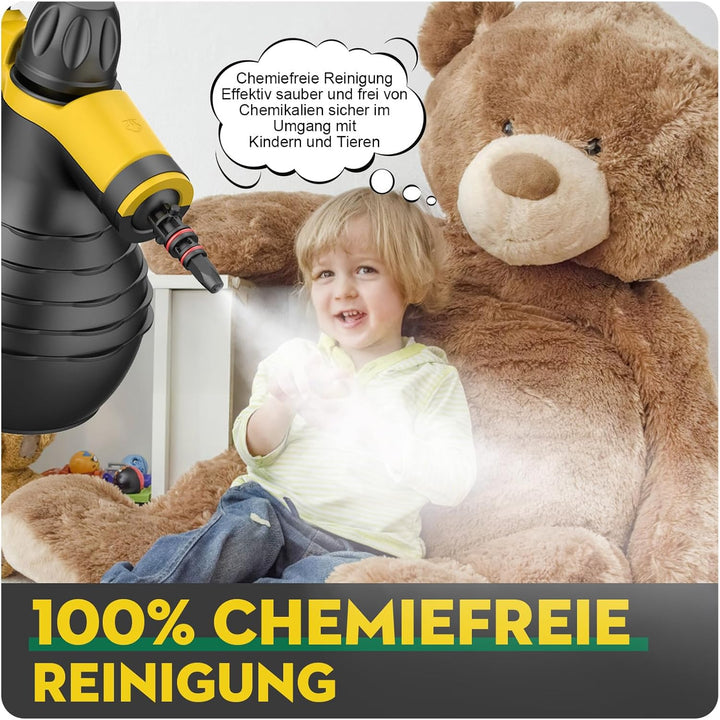 Dampfreiniger, 1050W Hochleistung Dampfreiniger Handgerät, Mit 9 speziellen Fleckenentfernungszubehö
