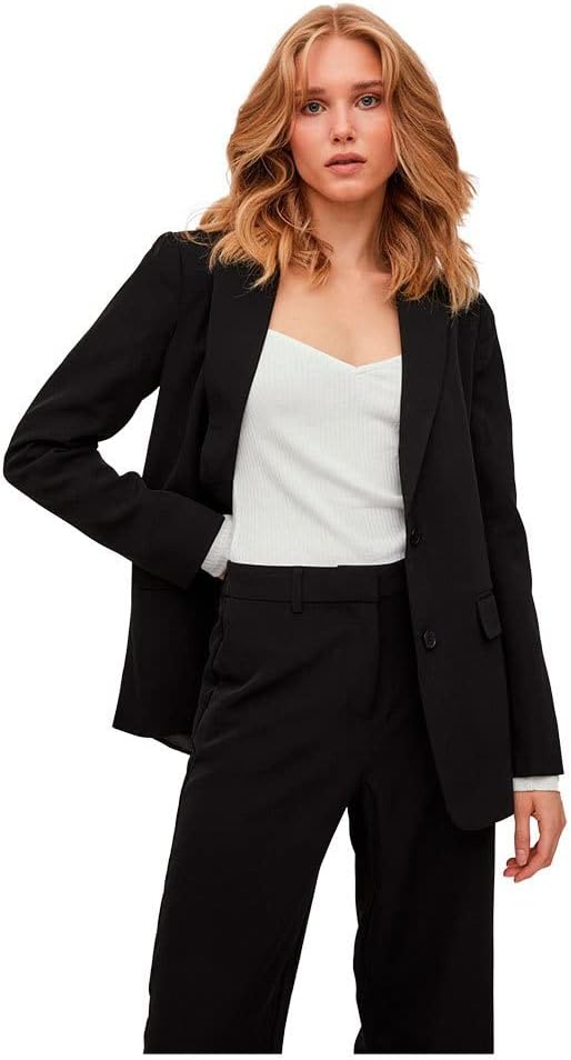 Vila Damen Vikamma Loose Noos Blazer 36 Schwarz, 36 Schwarz