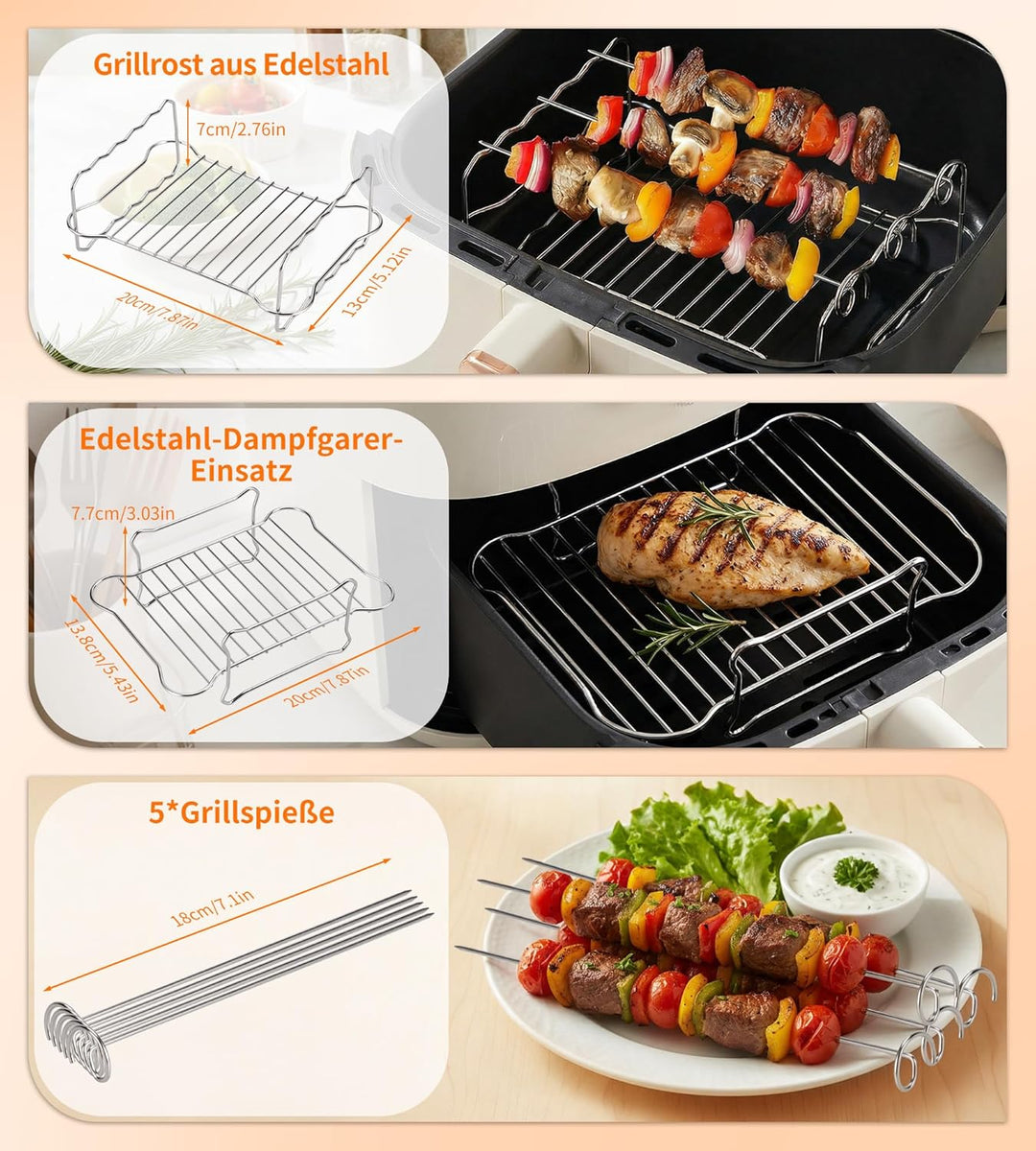 21PCS Silikonform Heissluftfritteuse für Philips NA460, Philips Airfryer 4000 serie 10L Airfryer Zub