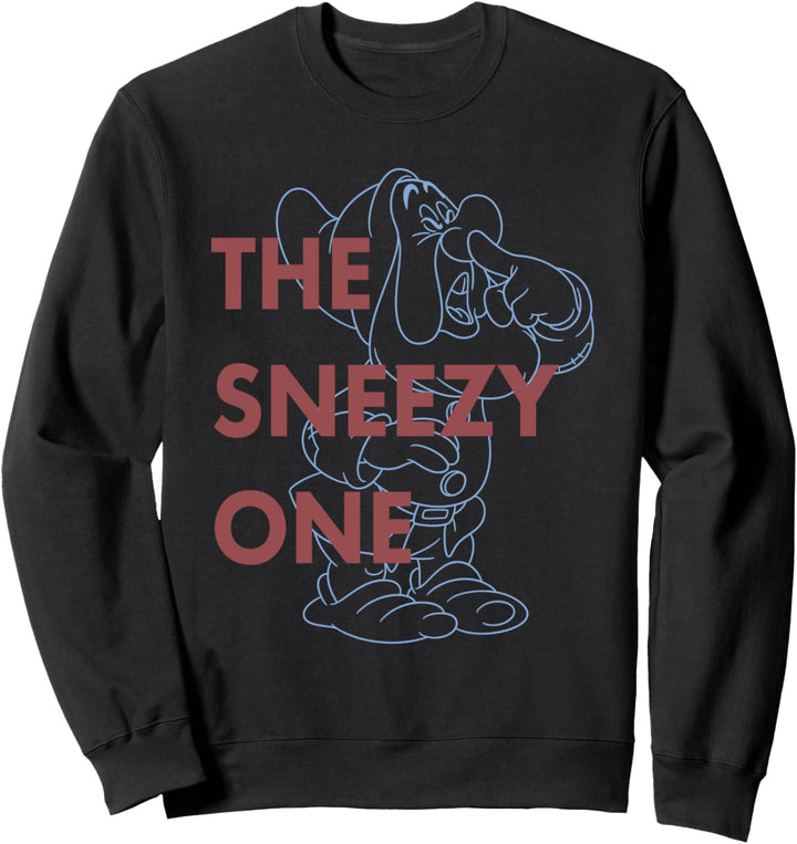 Disney Snow White Dwarf Sneezy The Sneezy One Outlined C1 Sweatshirt