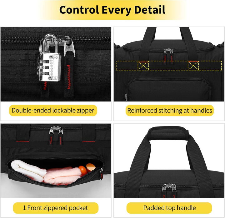 ZZY 55L Sporttasche Herren mit 2 Seitentaschen grosse Reisetasche für Fitness, Training und Reisen 5