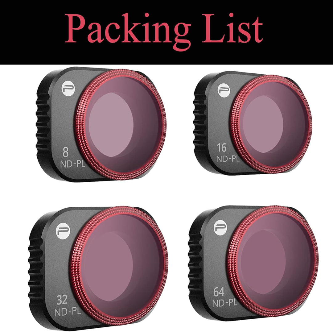 PGYTECH Mini 3 Pro Filter UV CPL ND NDPL Linsenfilter für DJI Mini 3 Pro (4pcs (ND8PL+ND16PL+ND32PL+