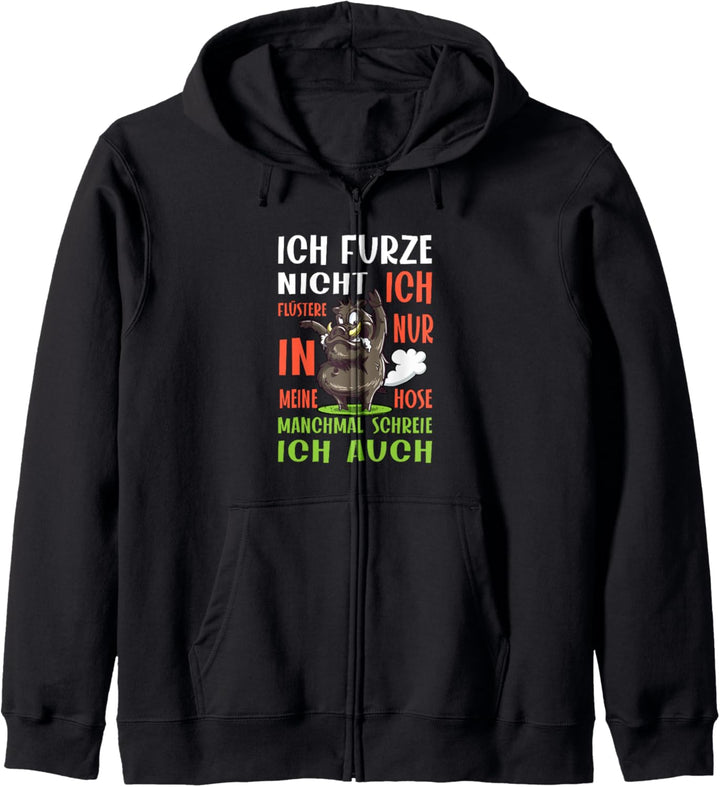 ICH FURZE NICHT ICH FLÜSTERE, Furzen, Pupsendes Schwein Kapuzenjacke
