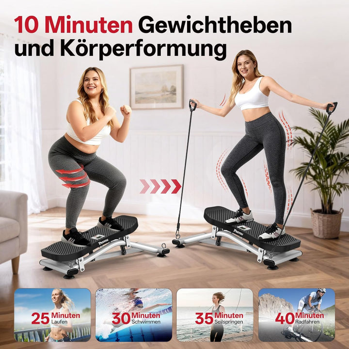 PASYOU Balance Board Ski-Simulator,Wackelbrett mit Widerstandsbändern,Balance Board Erwachsene mit L