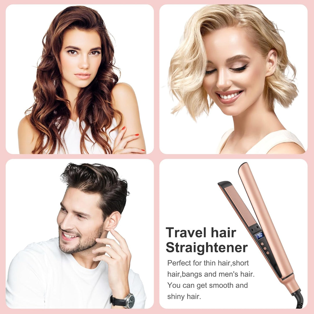 Glätteisen Haarglätter Ceramic Straight für glatte & glänzende Haare, 2 in 1 Glätteisen Locken und G