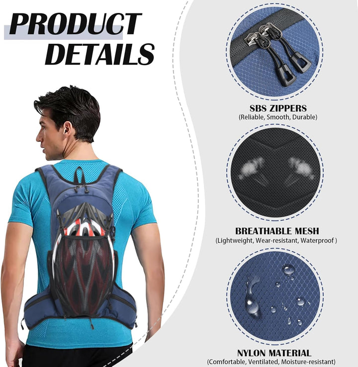 Trinkrucksack mit Trinkblase 2L Klein Laufrucksack Joggen für Damen Herren, Leichter Laufen Rucksack