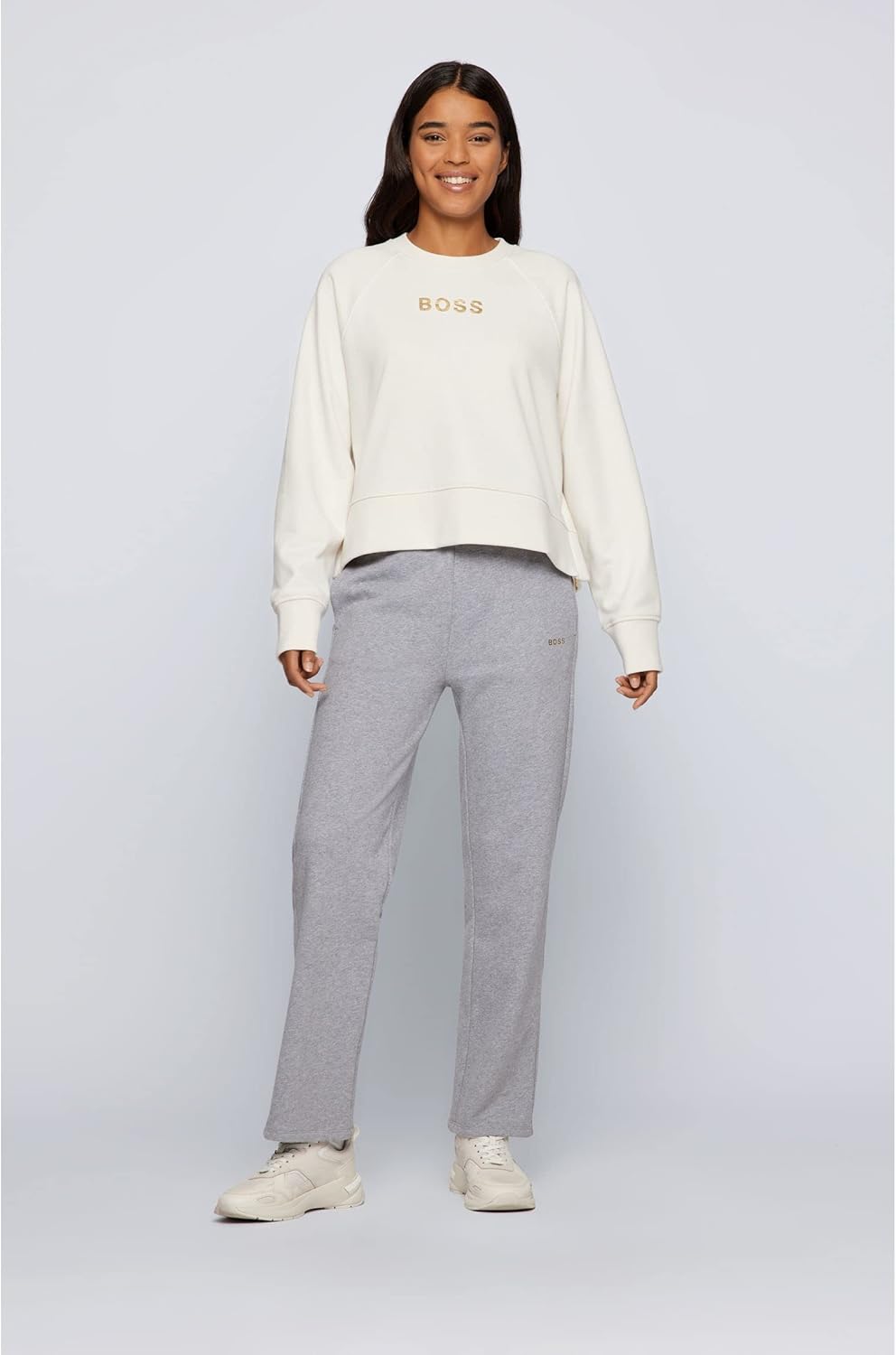 BOSS Damen C_elia_Gold Sweatshirt M Open White118, M Open White118