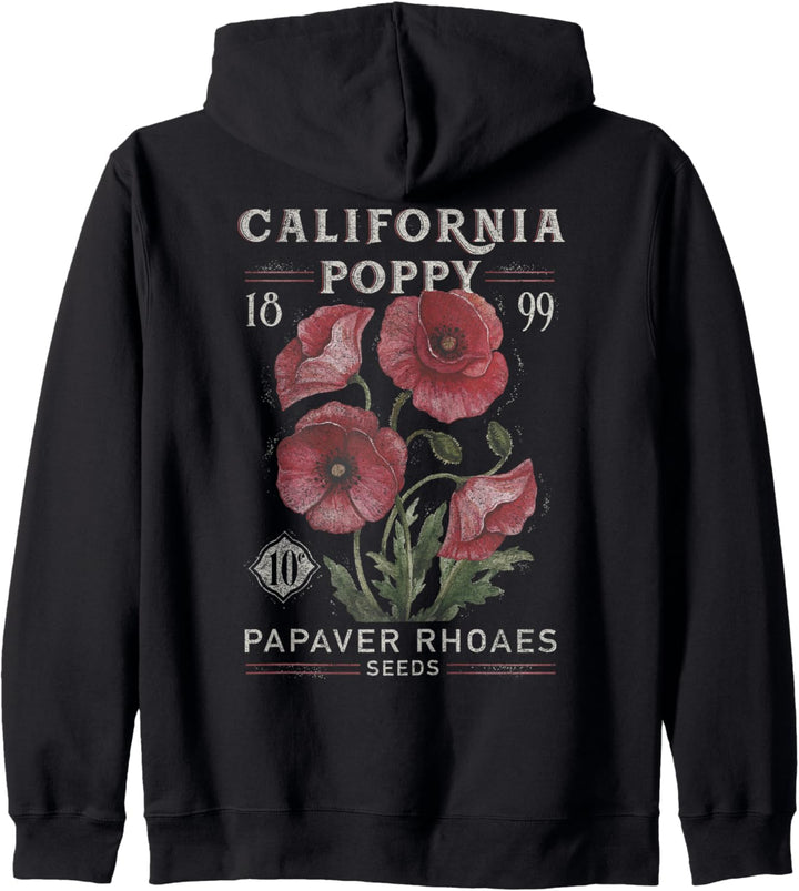 California Poppy Front & Back Kapuzenjacke