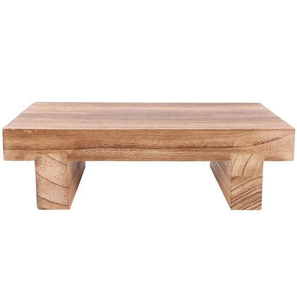 TEHAUX Holz-Tritthocker Fussstütze Kleiner Tragbarer Rechteckiger Holz-Nachttisch-Fussstützenhocker
