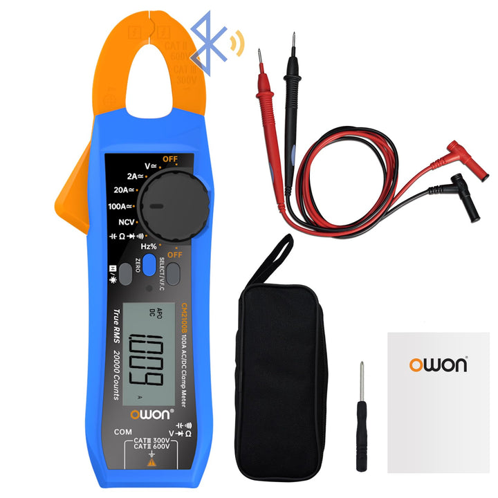 OWON CM2100B Mini Bluetooth Zangenmessgerät 20000 Zählungen Handheld True RMS 600 V 100 A AC/DC Stro