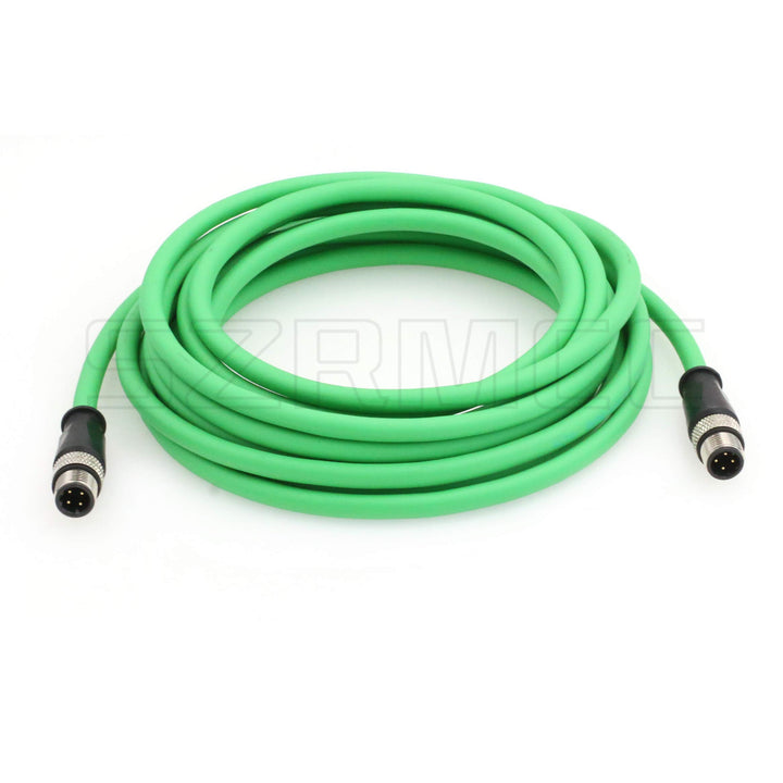 SZRMCC M12 Ethernet Kabel D-Code 4 Pin auf 4 Pin Stecker HighFlex Abgeschirmtes Netzwerkkabel für In