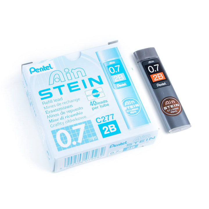 Pentel C277-2BO Ain Stein Feinmine, Strichstärke 0.7 mm, Härtegrad 2B, 40 Minen je Dose, 2B