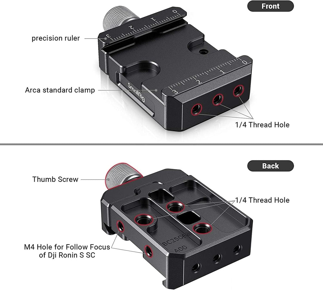 SMALLRIG Schnellspanner Clamp Kompatibel mit Arca Standard für DJI Ronin S/für Ronin SC und für ZHIY