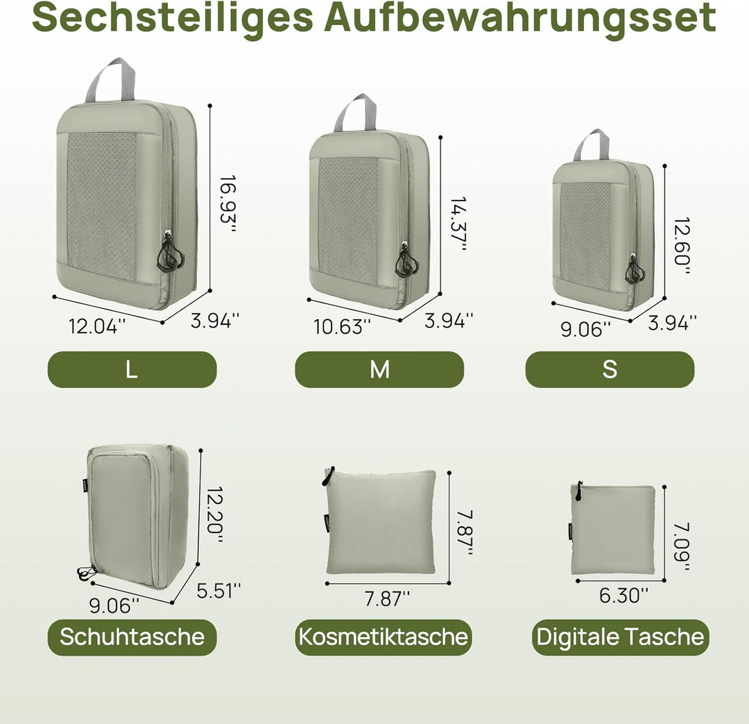 Koffer Organizer Kompression Set, Packwürfel Set Kompression Ihres Reisegepäcks, Compression Packing