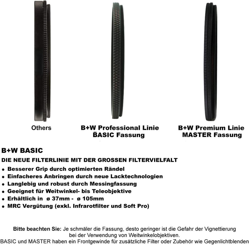 B+W Infrarotfilter schwarzrot 093 Basic 67mm