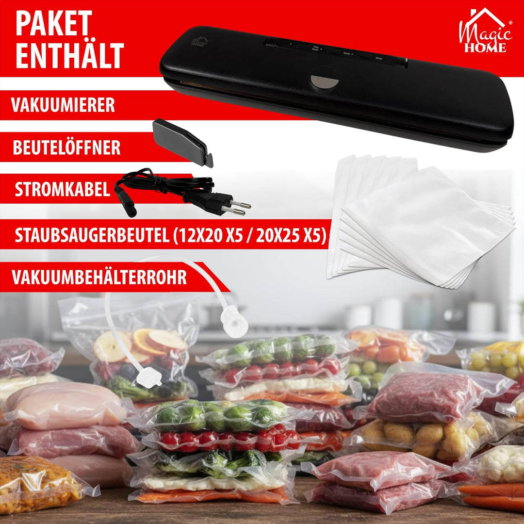 MAGIC HOME Vakuumiergerät & Vakuumierer | Vakuumiergerät für Lebensmittel & Folienschweissgerät | Va