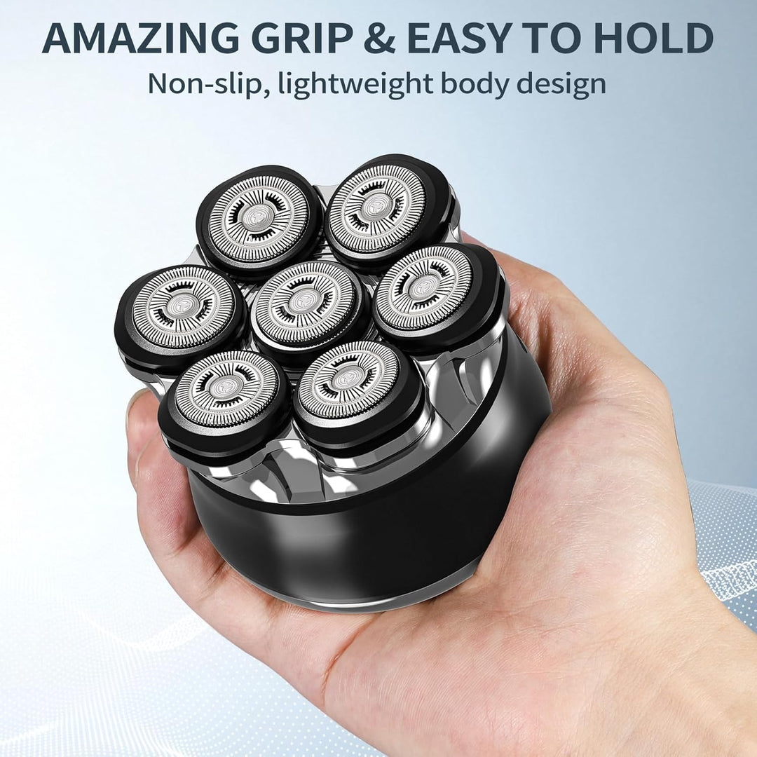 Glatzen Rasierer Herren Elektrisch, 7D Flexibler Detachable Glatzenrasierer, Magnetische Schwebender