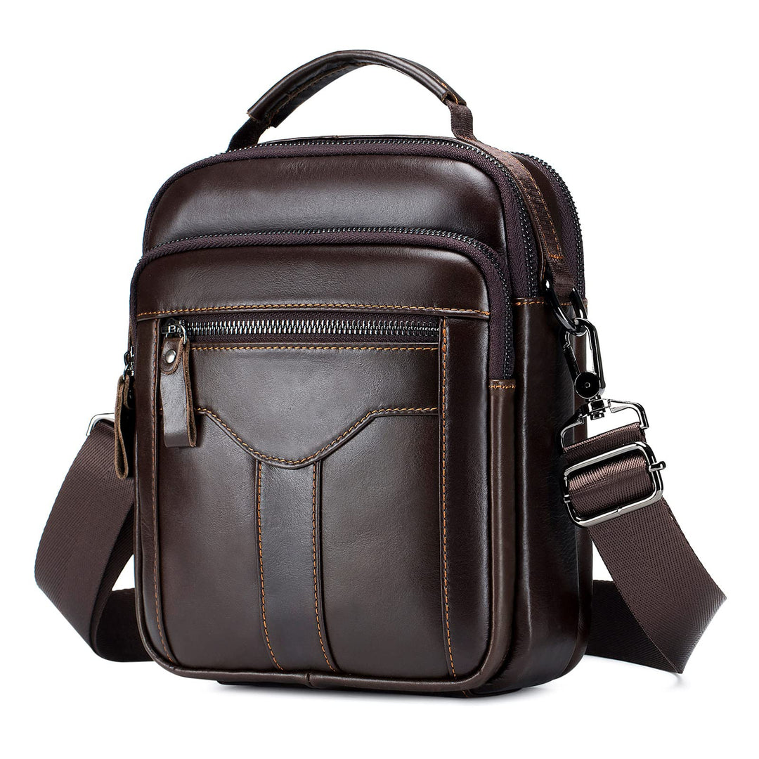 BAIGIO Umhängetasche Leder Herren Schultertasche Herrentasche Herrenhandtasche Vintage für Arbeit Re