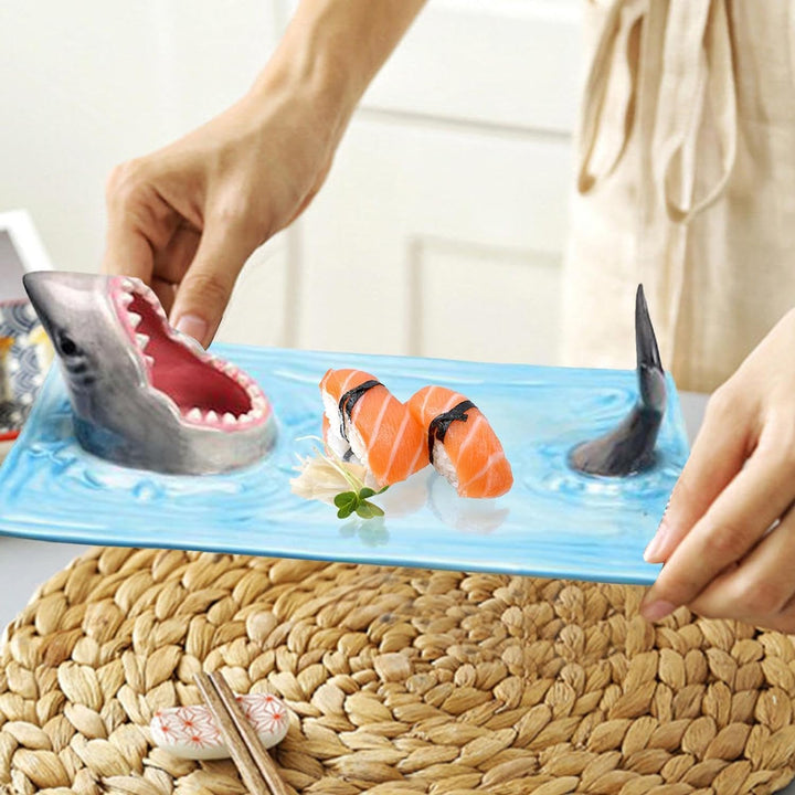 Generisch Hai-Sushi-Teller, Hai-Keramik-Sushi-Teller, Shark Sushi Teller Keramik Sushi Teller, Shark