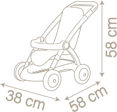 Smoby - Baby Nurse Puppenwagen - trendiger Puppenwagen für dein Püppchen bis 42 cm, mit waschbarem S