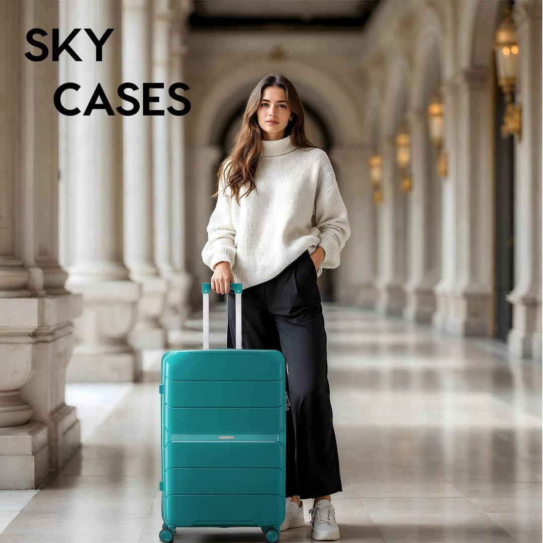 Urban Adventurer Reisekoffer 79L – Grün – Trolley mittelgross Hartschale mit Zahlenschloss & 4 Rolle