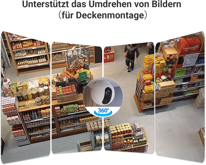 EZVIZ WLAN Überwachungskamera mit 2K+ Dual-Lens, 360° Innenkamera mit Personenerkennung und Auto-Tra