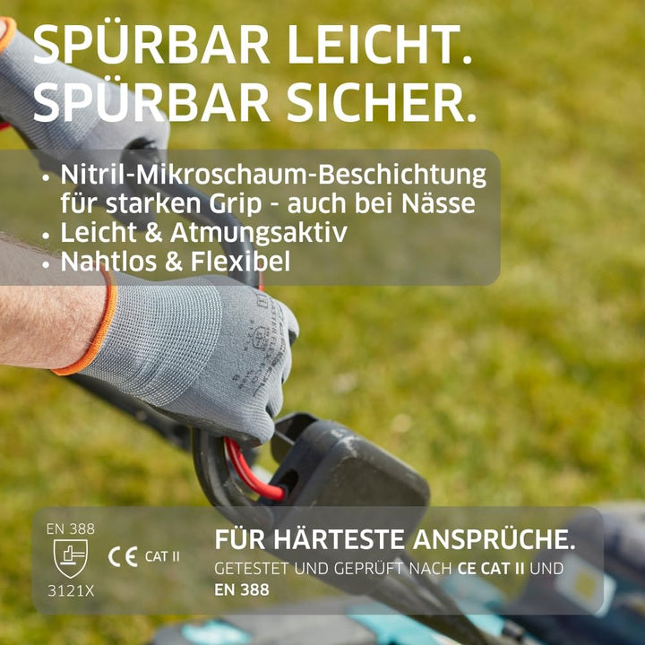 Gebol Master Flex Eco 12er Set | Arbeitshandschuhe mit Nitril-Beschichtung | sicherer Griff | Nitril