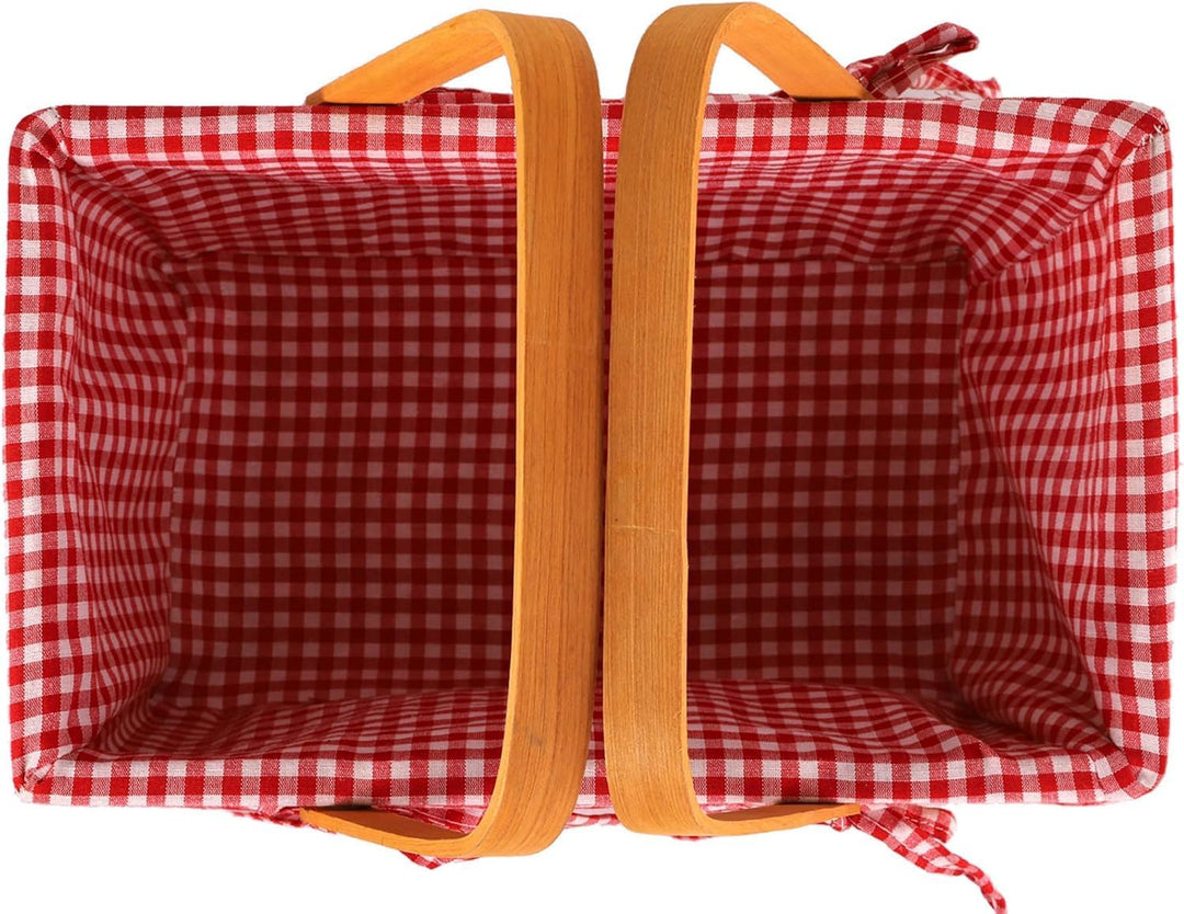Bekith Geschenkkorb Natur Wicker Camping Picknickkorb Präsentkorb Holz, 32x20x16cm