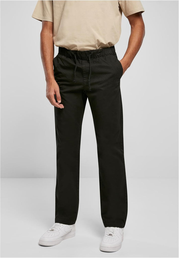 Urban Classics Herren Straight Slit Trouser M Schwarz, M Schwarz
