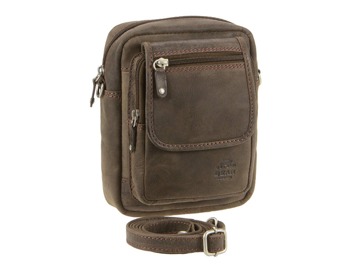 Bear Design Gürteltasche Dark Nature Herren Damen braun Leder