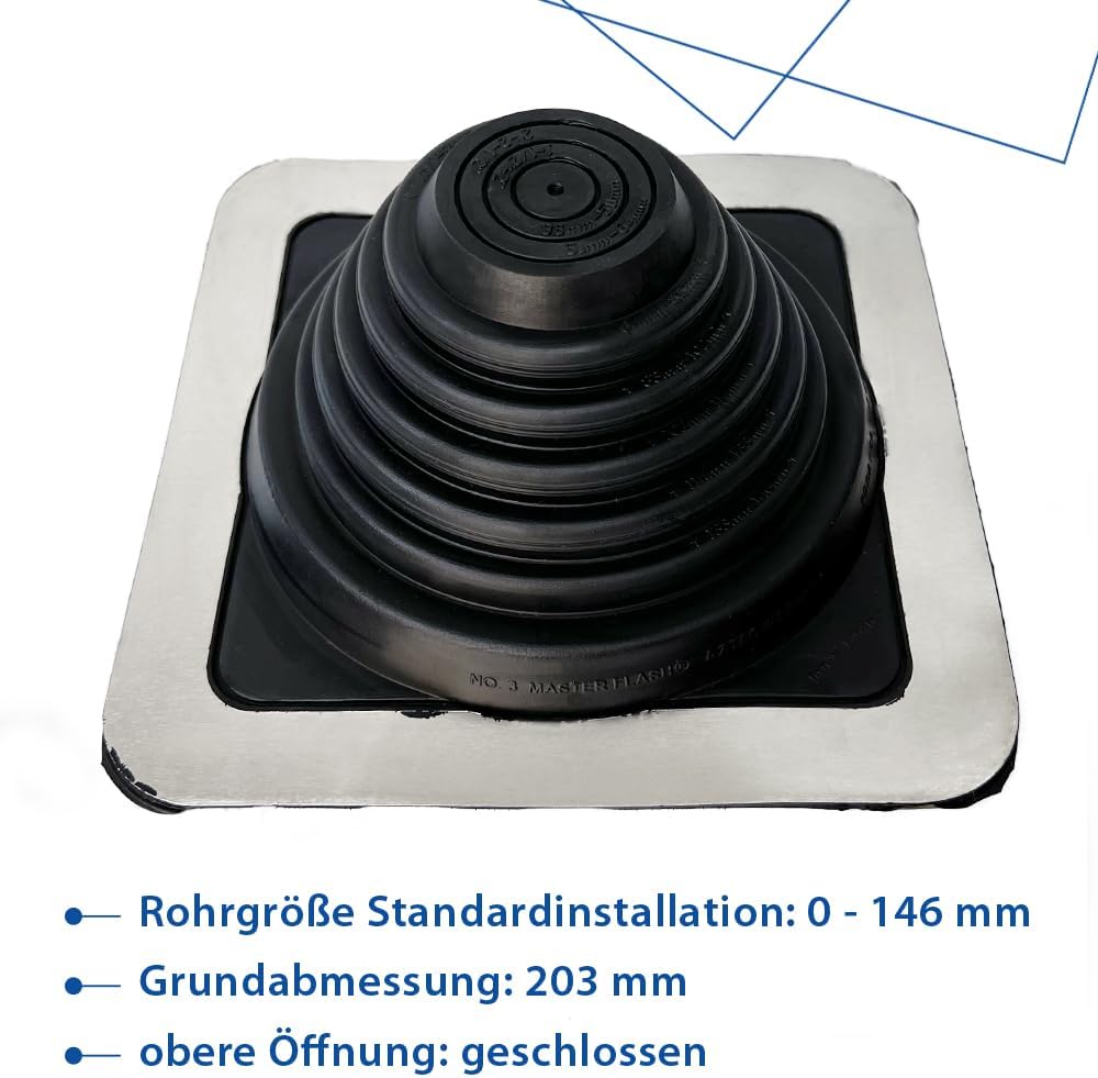 Rohrmanschette 6-146mm, Nr. 3 von Nordbleche für Trapezbleche, Dachpfannenbleche, Trapezprofile