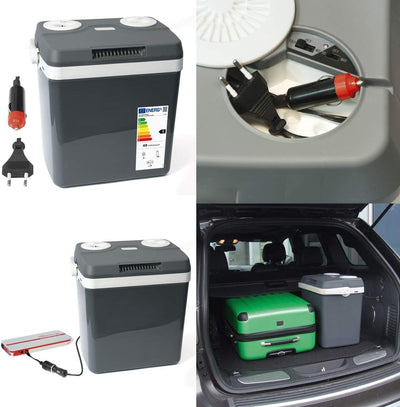 Bundle aus Dino KRAFTPAKET Kühlbox mit Powerbank für Auto Boot Camping für 12V und 230V Steckdose Po