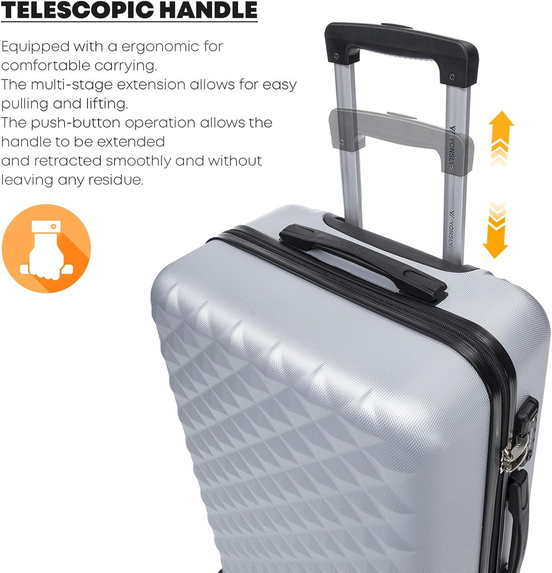 Premium Reisekoffer TSA-Schloss,YKK-Reissverschluss Hartschalen-Koffer Trolley Kabinenkoffer Rollkof