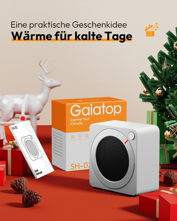 Gaiatop Mini Heizlüfter Energiesparend 500W, Heizlüfter Klein mit 2s PTC-Keramikheizung, mit Überhit