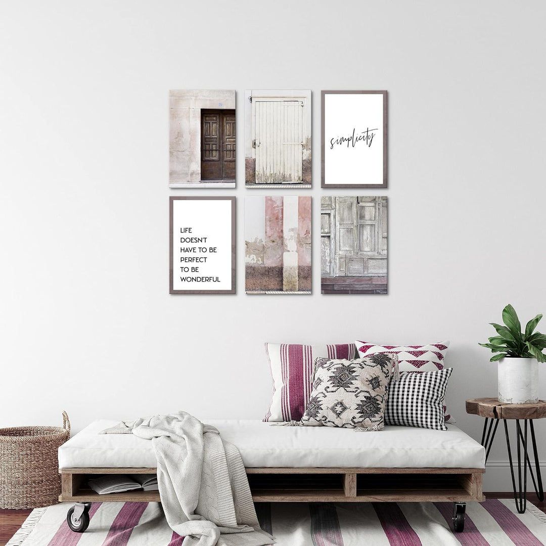 Novart Wandbilder Set - KOMPLETT AUFHÄNGFERTIG - Made in Germany - Moderne Bilder Home Wohnzimmer Sc