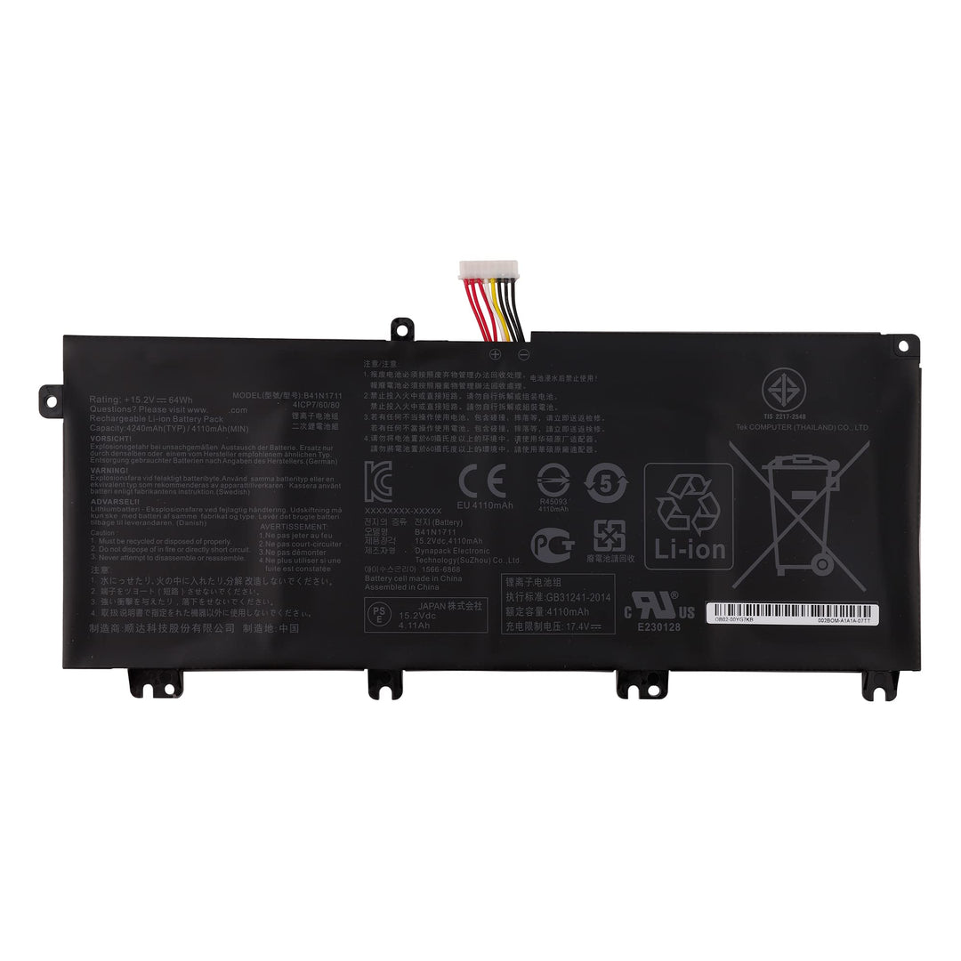 Vvsialeek B41N1711 64WH Ersatz Laptop Akku Kompatibel Für Asus ROG GL703GE GL703VD GL503G GL503GE GL