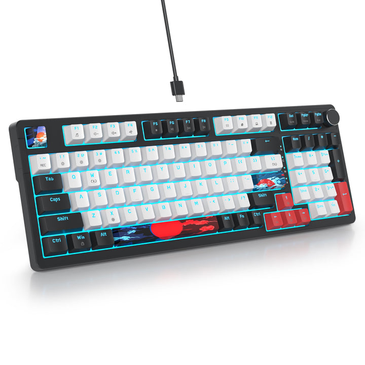 SOLIDEE Verkabelte 95% Mechanische Gaming-Tastatur,Hot-Swap-Fähige Mechanische Tastatur,Gasket Struk