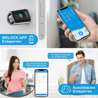 WELOCK Fingerabdruck Türöffner Türschloss Fingerprint Scanner Schloss Elektronischer Schliesszylnder