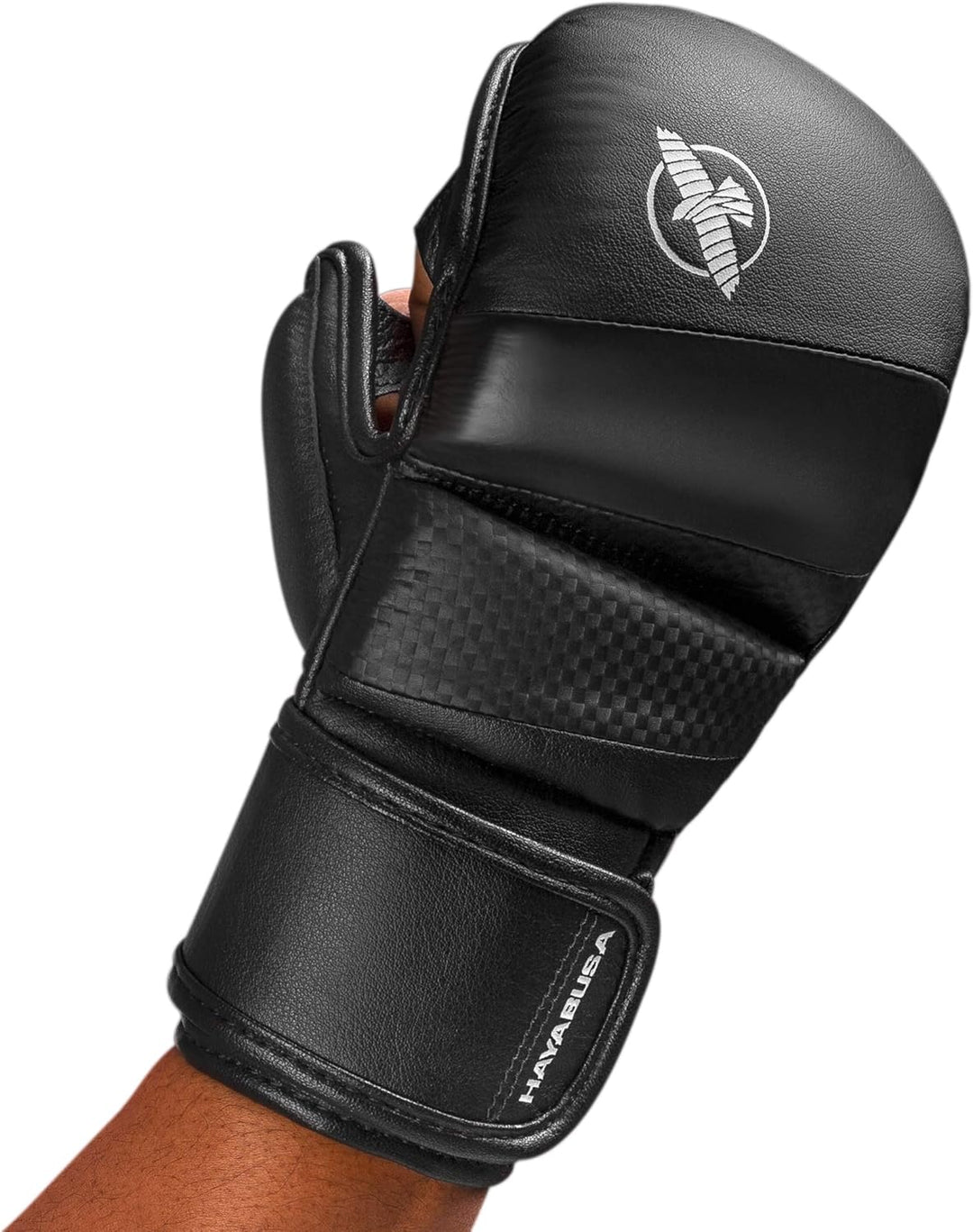 Hayabusa T3 7oz MMA Hybridhandschuhe. Ideal für Kampf L Schwarz, L Schwarz
