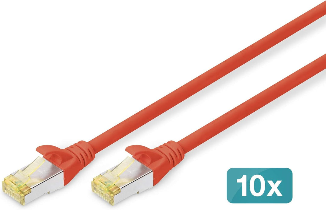 DIGITUS LAN Kabel Cat 6A - 2m - 10 Stück - RJ45 Netzwerkkabel - S/FTP Geschirmt - Kompatibel zu Cat-
