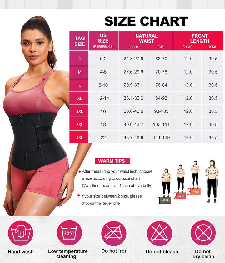 TrainingGirl Damen-Taillentrainer, Korsett, Bauchkontrolle, Workout, Schweissband, schlanker Bauchgü