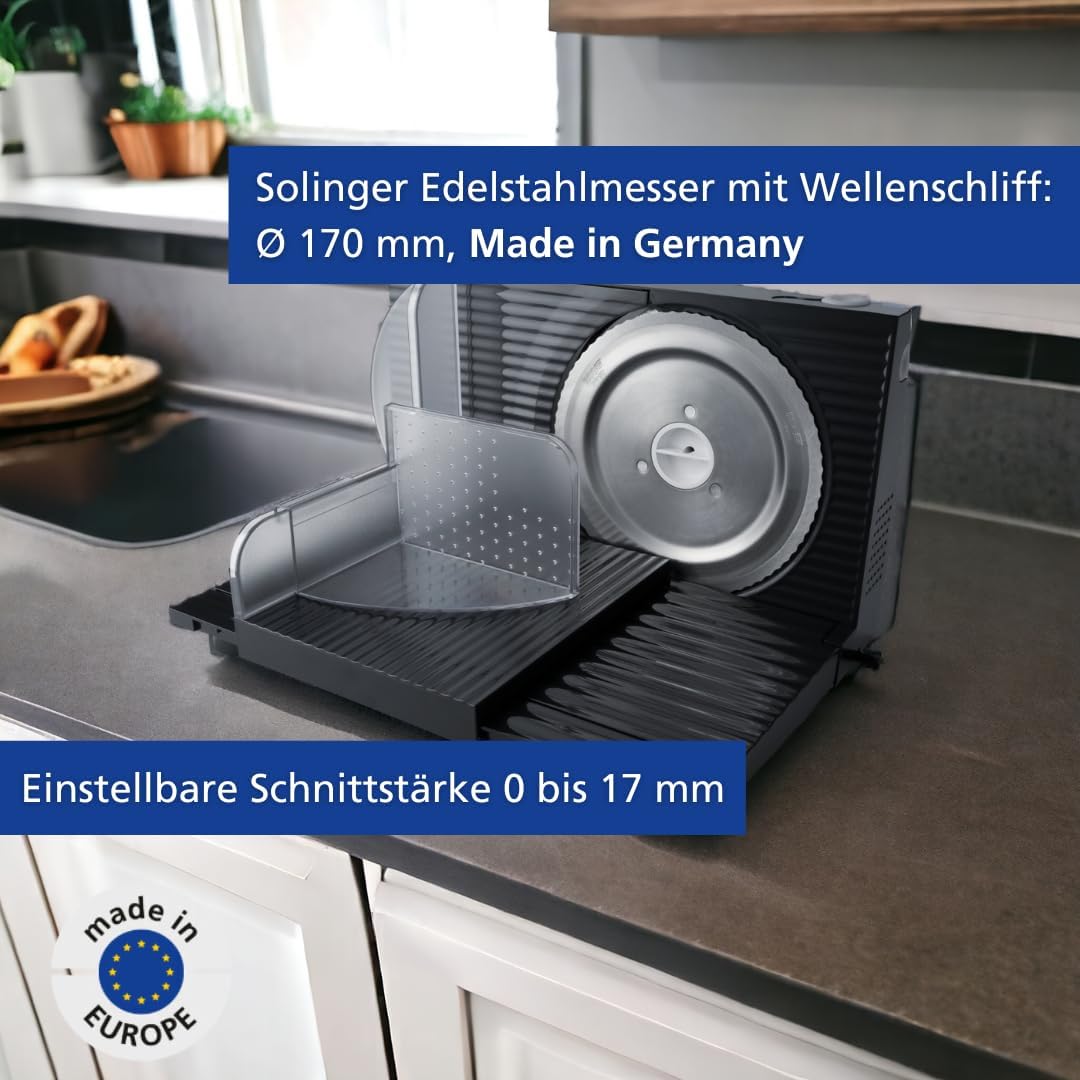 Steba Allesschneider AS100, platzsparend zusammenklappbar, Made in EU, Solinger Edelstahlmesser mit