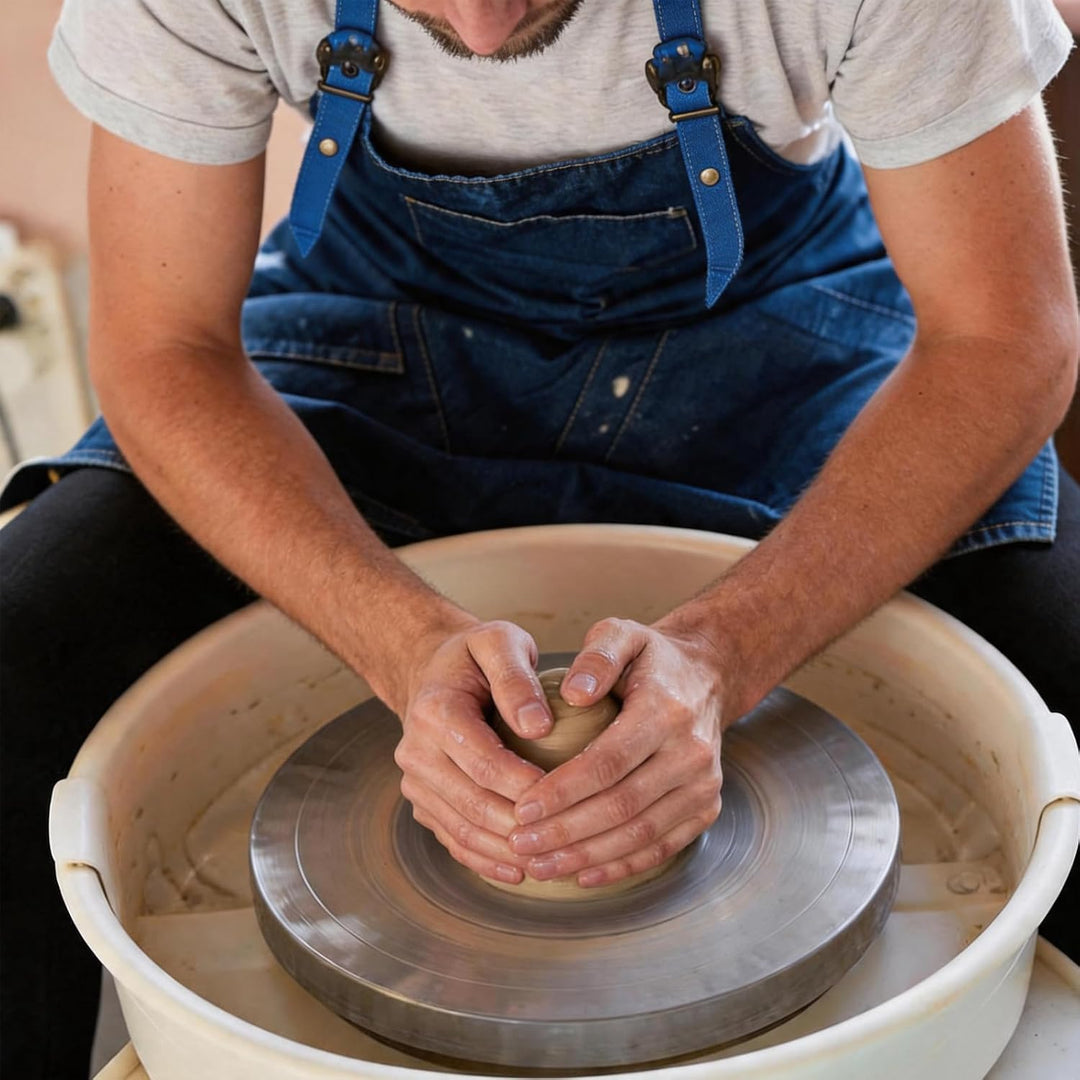 Töpferscheibe, 25cm Aluminium Drehscheibe DIY Tonwerkzeuge Doppelseitige Kuchenkeramik Drehscheibe,