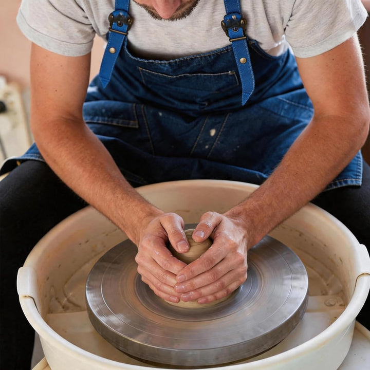 Töpferscheibe, 25cm Aluminium Drehscheibe DIY Tonwerkzeuge Doppelseitige Kuchenkeramik Drehscheibe,