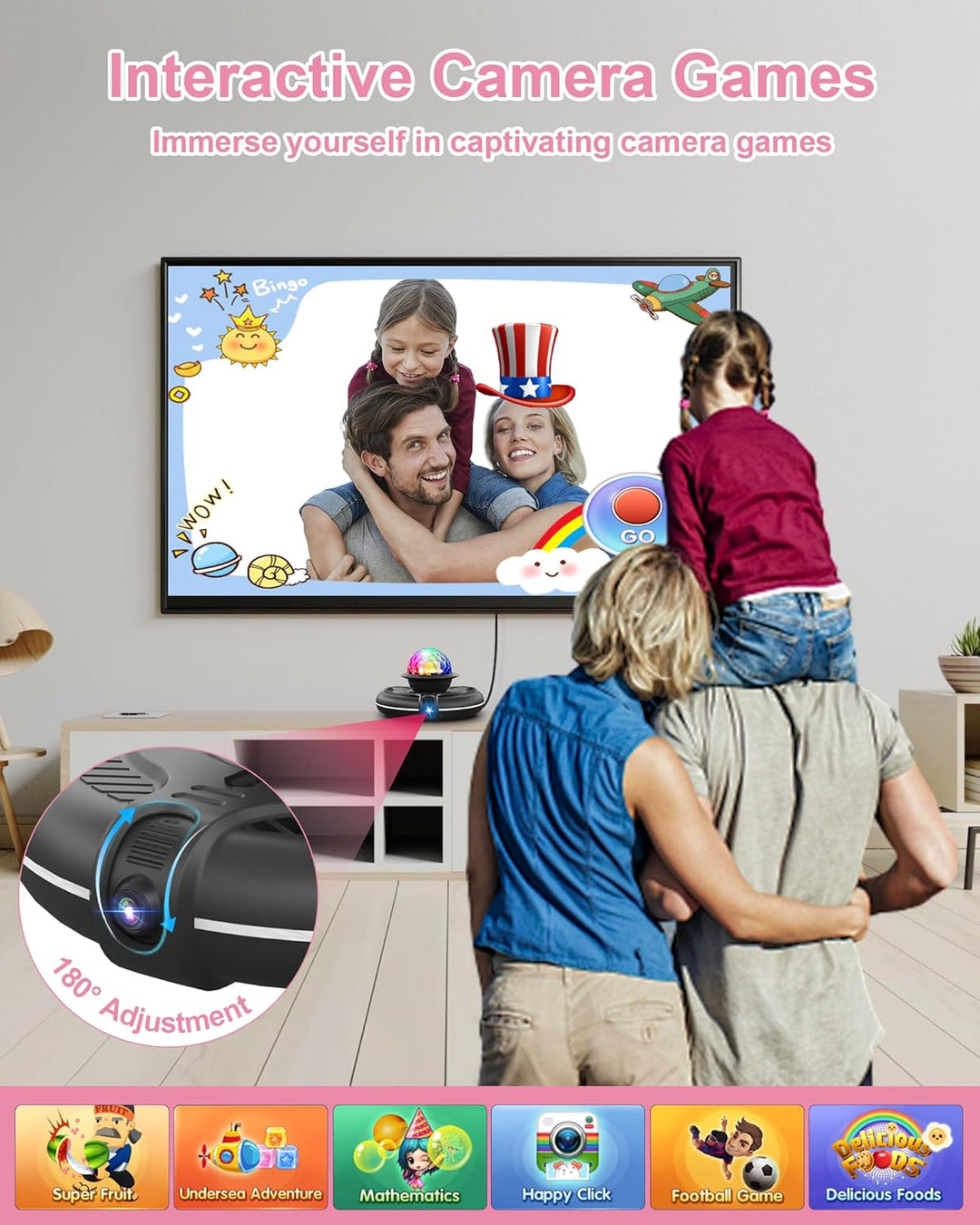 Interaktive Flanell-Tanzmatte mit Kamera für TV, rutschfeste Tanzmatte für Kinder Erwachsene Mädchen
