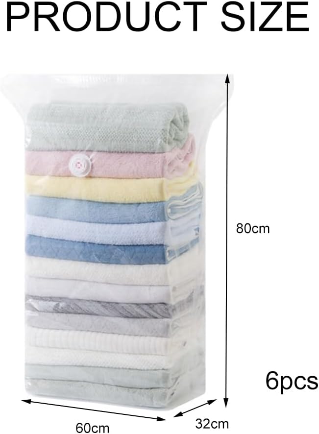 Vakuumbeutel Würfel für Kleidung,Vakuumierbeutel Gross 6 Pack,60x80x32cm Aufbewahrungstasche für Bet
