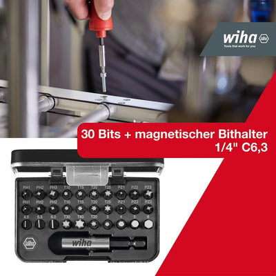 Wiha elektrischer Schraubendreher speedE PocketDrive 31-tlg. I mit Bit-Set in Box und Tasche I 1,0 N